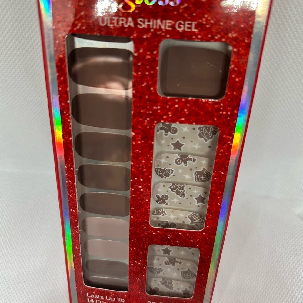 Dashing Diva Ultra Shine Gel Nail Strips -Gingerbread‎ Gentleman NWT